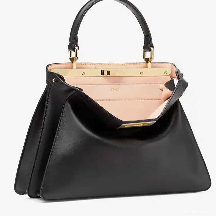 Cheap HOT Bag Peekaboo Medium Fendi Black ISeeU In Laether Nappa 0520